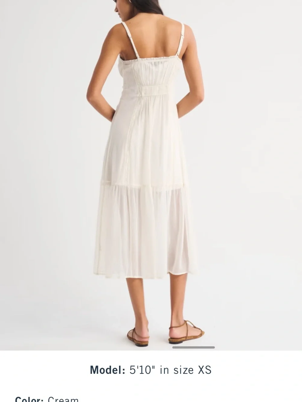 Abercrombie & Fitch Cream Lace-Trim Duster Dress